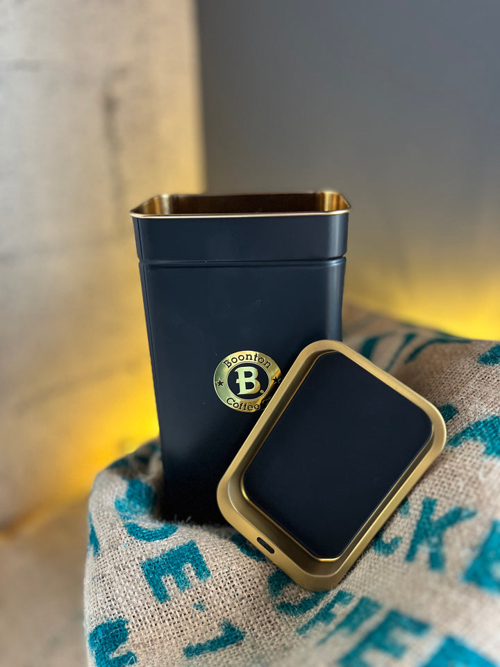 Boonton Coffee Gold Gilded Storage Tin